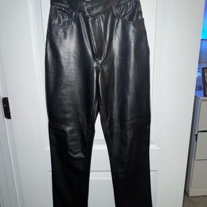 Abercrombie & Fitch Vegan Leather Pants in Black